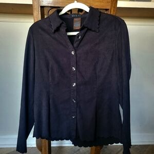 DLG Vintage Women's Scalloped Velvet Top - Size 10